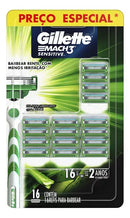 Barbeador + Carga Para Aparelho De Barbear Mach3 Sensitive 16un Gillette